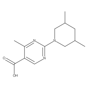 5-Pyrimidinecarboxylic acid, 2-(3,5-dimethyl-1-piperidinyl)-4-methyl- Structure