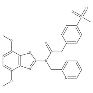 N-(4,7-dimethoxybenzo[d]thiazol-2-yl)-2-(4-(methylsulfonyl)phenyl)-N-(pyridin-2-ylmethyl)acetamide结构式