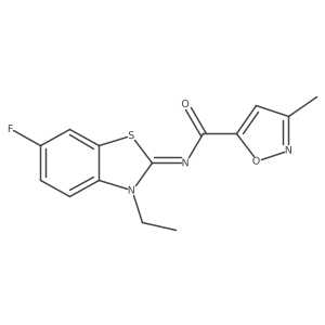 (E)-N-(3-ethyl-6-fluorobenzo[d]thiazol-2(3H)-ylidene)-3-methylisoxazole-5-carboxamide结构式