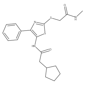 2-cyclopentyl-N-(2-((2-(methylamino)-2-oxoethyl)thio)-4-phenylthiazol-5-yl)acetamide Structure