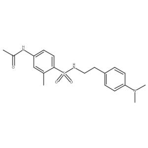 N-(4-(N-(4-(dimethylamino)phenethyl)sulfamoyl)-3-methylphenyl)acetamide结构式