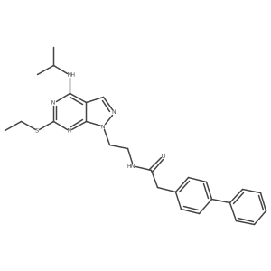 2-([1,1'-biphenyl]-4-yl)-N-(2-(6-(ethylthio)-4-(isopropylamino)-1H-pyrazolo[3,4-d]pyrimidin-1-yl)ethyl)acetamide Structure