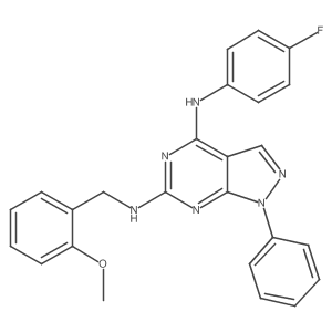 N4-(4-fluorophenyl)-N6-[(2-methoxyphenyl)methyl]-1-phenyl-1H-pyrazolo[3,4-d]pyrimidine-4,6-diamine结构式