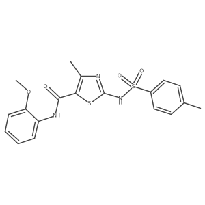 5-Thiazolecarboxamide, N-(2-methoxyphenyl)-4-methyl-2-[[(4-methylphenyl)sulfonyl]amino]- Structure