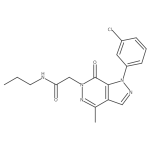 2-(1-(3-chlorophenyl)-4-methyl-7-oxo-1H-pyrazolo[3,4-d]pyridazin-6(7H)-yl)-N-propylacetamide结构式