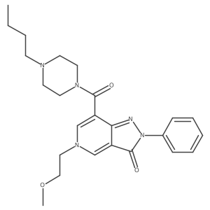 7-(4-butylpiperazine-1-carbonyl)-5-(2-methoxyethyl)-2-phenyl-2H-pyrazolo[4,3-c]pyridin-3(5H)-one结构式