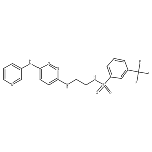 N-(2-((6-(pyridin-3-ylamino)pyridazin-3-yl)amino)ethyl)-3-(trifluoromethyl)benzenesulfonamide结构式