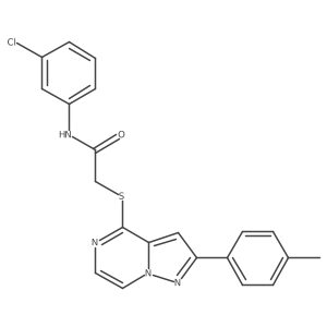 N-(3-chlorophenyl)-2-{[2-(4-methylphenyl)pyrazolo[1,5-a]pyrazin-4-yl]thio}acetamide结构式