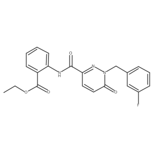 Ethyl 2-(1-(3-fluorobenzyl)-6-oxo-1,6-dihydropyridazine-3-carboxamido)benzoate Structure