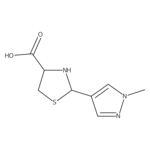 2-(1-methyl-1H-pyrazol-4-yl)-1,3-thiazolidine-4-carboxylic acid Structure