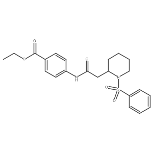 Ethyl 4-(2-(1-(phenylsulfonyl)piperidin-2-yl)acetamido)benzoate Structure