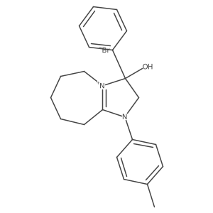 3-hydroxy-3-phenyl-1-(p-tolyl)-3,5,6,7,8,9-hexahydro-2H-imidazo[1,2-a]azepin-1-ium bromide Structure