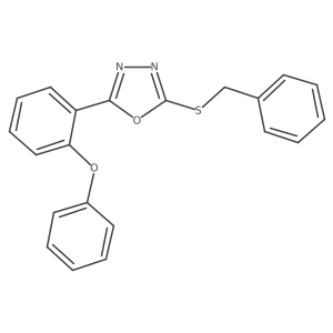 2-Benzylsulfanyl-5-(2-phenoxyphenyl)-[1,3,4]oxadiazole结构式