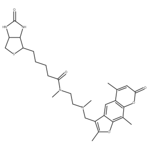 N-Methyl-N-(2-(methyl((2,5,9-trimethyl-7-oxo-7H-furo[3,2-g]chromen-3-yl)methyl)amino)ethyl)-5-((3aS,4S,6aR)-2-oxohexahydro-1H-thieno[3,4-d]imidazol-4-yl)pentanamide结构式