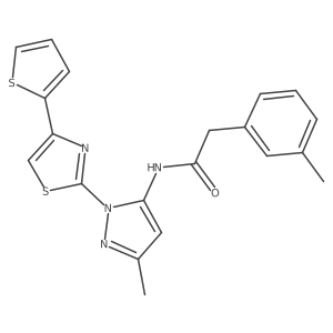 N-(3-methyl-1-(4-(thiophen-2-yl)thiazol-2-yl)-1H-pyrazol-5-yl)-2-(m-tolyl)acetamide Structure