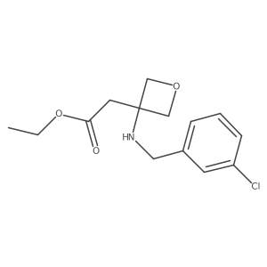 Ethyl 2-(3-(3-chlorobenzylamino)oxetan-3-YL)acetate结构式