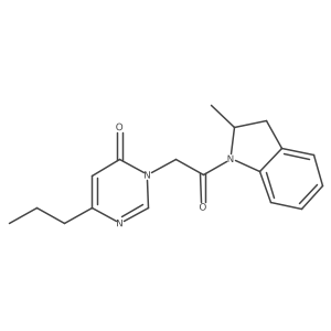 3-(2-(2-methylindolin-1-yl)-2-oxoethyl)-6-propylpyrimidin-4(3H)-one Structure