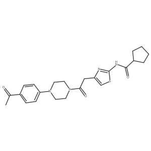 N-(4-(2-(4-(4-acetylphenyl)piperazin-1-yl)-2-oxoethyl)thiazol-2-yl)cyclopentanecarboxamide Structure