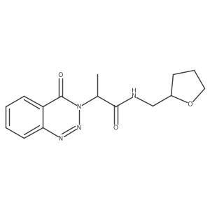2-(4-oxo-3,4-dihydro-1,2,3-benzotriazin-3-yl)-N-[(oxolan-2-yl)methyl]propanamide结构式