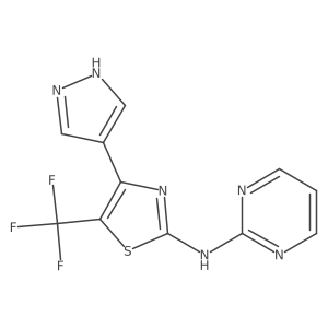 N-[4-(1H-Pyrazol-4-yl)-5-(trifluoromethyl)-2-thiazolyl]-2-pyrimidinamine结构式