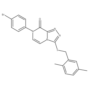 7-(4-bromophenyl)-3-((2,5-dimethylbenzyl)thio)-[1,2,4]triazolo[4,3-a]pyrazin-8(7H)-one结构式