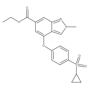 Ethyl 4-[4-(cyclopropylsulfonyl)phenoxy]-2-methyl-2H-indazole-6-carboxylate结构式