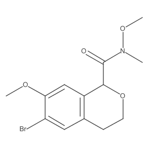 6-bromo-N-methyl-N,7-bis(methyloxy)-3,4-dihydro-1H-isochromene-1-carboxamide结构式