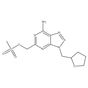 (7-amino-3-((tetrahydrofuran-2-yl)methyl)-3H-[1,2,3]triazolo[4,5-d]pyrimidin-5-yl)methyl methanesulfonate Structure