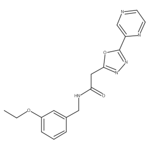 N-(3-ethoxybenzyl)-2-(5-(pyrazin-2-yl)-1,3,4-oxadiazol-2-yl)acetamide结构式