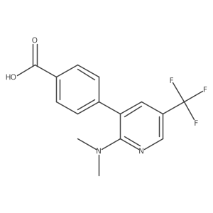 4-(2-Dimethylamino-5-trifluoromethyl-pyridin-3-yl)-benzoic acid结构式