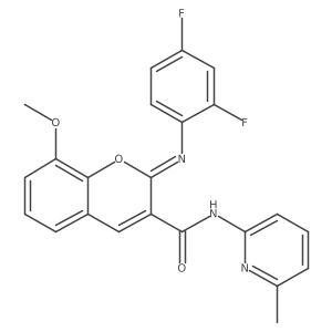 (2Z)-2-[(2,4-difluorophenyl)imino]-8-methoxy-N-(6-methylpyridin-2-yl)-2H-chromene-3-carboxamide结构式