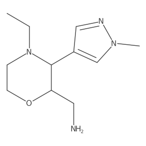 (4-Ethyl-3-(1-methyl-1h-pyrazol-4-yl)morpholin-2-yl)methanamine Structure