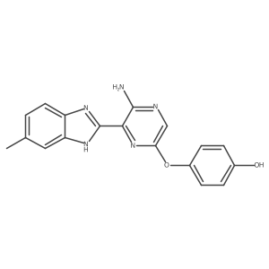4-[5-amino-6-(6-methyl-1H-benzimidazol-2-yl)pyrazin-2-yl]oxyphenol结构式