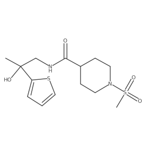 N-(2-hydroxy-2-(thiophen-2-yl)propyl)-1-(methylsulfonyl)piperidine-4-carboxamide Structure