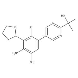 2-[5-(4,5-Diamino-2-fluoro-3-tetrahydrofuran-2-yl-phenyl)pyrimidin-2-yl]propan-2-ol结构式