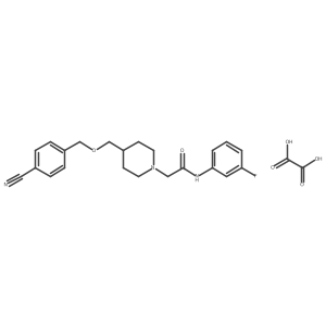 2-(4-(((4-cyanobenzyl)oxy)methyl)piperidin-1-yl)-N-(3-fluorophenyl)acetamide oxalate Structure