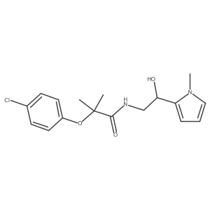 2-(4-chlorophenoxy)-N-(2-hydroxy-2-(1-methyl-1H-pyrrol-2-yl)ethyl)-2-methylpropanamide结构式