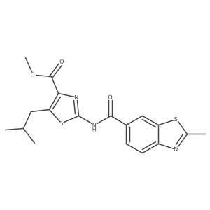 methyl (2E)-2-{[(2-methyl-1,3-benzothiazol-6-yl)carbonyl]imino}-5-(2-methylpropyl)-2,3-dihydro-1,3-thiazole-4-carboxylate Structure