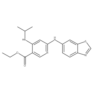 Ethyl 6-(benzo[d]thiazol-6-ylamino)-4-(isopropylamino)nicotinate Structure