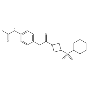 N-(4-(2-(3-(cyclohexylsulfonyl)azetidin-1-yl)-2-oxoethyl)phenyl)acetamide Structure