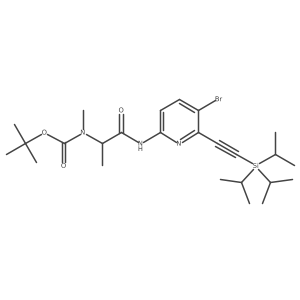 Tert-butyl (1-((5-bromo-6-((triisopropylsilyl)ethynyl)pyridin-2-yl)amino)-1-oxopropan-2-yl)(methyl)carbamate Structure
