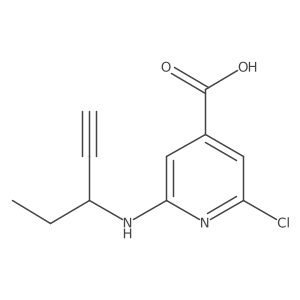 2-Chloro-6-[(pent-1-yn-3-yl)amino]pyridine-4-carboxylic acid Structure