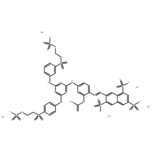 7-[2-[2-[(Aminocarbonyl)amino]-4-[[4-[[3-[[2-(sulfooxy)ethyl]sulfonyl]phenyl]amino]-6-[[4-[[2-(sulfooxy)ethyl]sulfonyl]phenyl]amino]-1,3,5-triazin-2-yl]amino]phenyl]diazenyl]-1,3,6-naphthalenetrisulfonic acid sodium salt (1:5) Structure