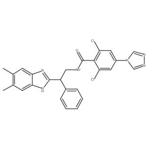 2,6-Dichloro-N-[(2r)-2-(5,6-Dimethyl-1h-Benzimidazol-2-Yl)-2-Phenylethyl]-4-(4h-1,2,4-Triazol-4-Yl)benzamide结构式