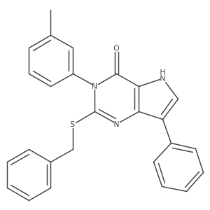 2-(benzylthio)-7-phenyl-3-(m-tolyl)-3H-pyrrolo[3,2-d]pyrimidin-4(5H)-one Structure