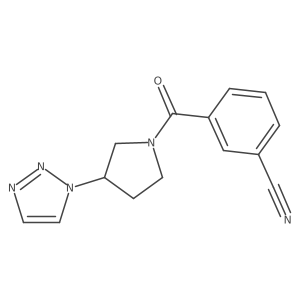 3-(3-(1H-1,2,3-triazol-1-yl)pyrrolidine-1-carbonyl)benzonitrile结构式