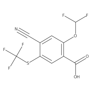 4-Cyano-2-(difluoromethoxy)-5-((trifluoromethyl)thio)benzoic acid Structure