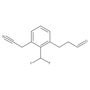 2-(Difluoromethyl)-3-(3-oxopropyl)phenylacetonitrile结构式