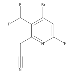 4-Bromo-3-(difluoromethyl)-6-fluoropyridine-2-acetonitrile结构式