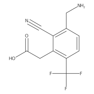 Benzeneacetic acid, 3-(aminomethyl)-2-cyano-6-(trifluoromethyl)- Structure